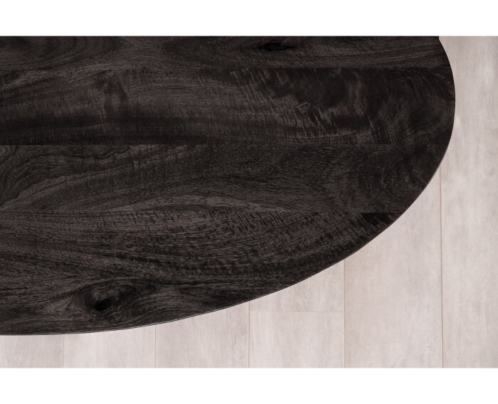 Salontafel Florence ovaal facetrand Glad 130x70 cm - Zwart