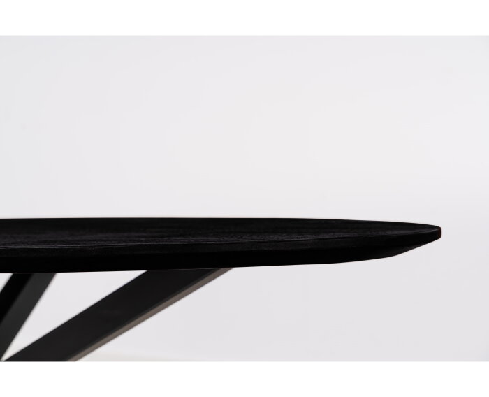 Salontafel Florence ovaal facetrand Gezandstraald 130x70 cm - Zwart