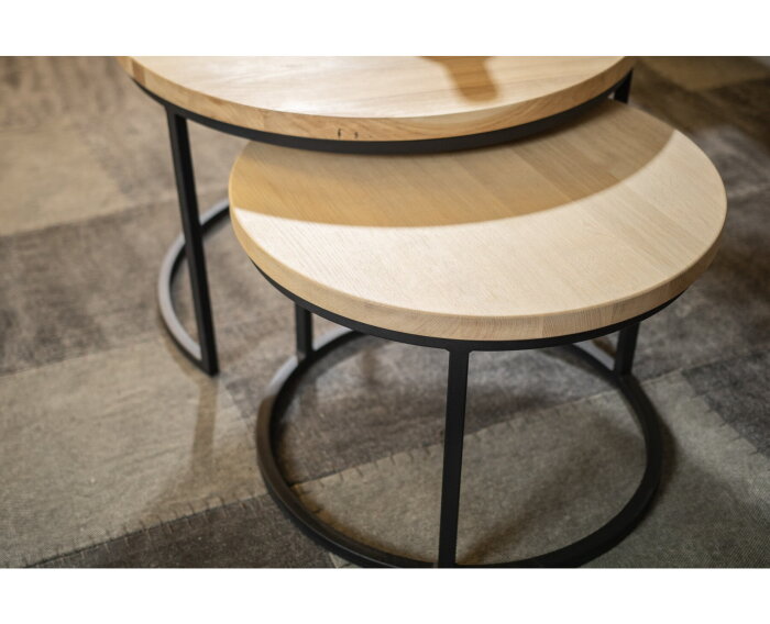 Salontafel set Olaf | Mat Gelakt Eiken - 3 cm dik blad