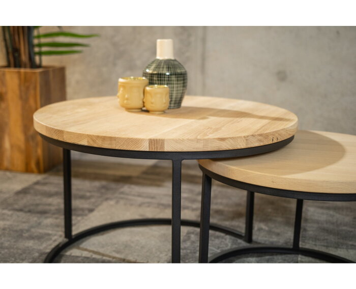 Salontafel set Olaf | Mat Gelakt Eiken - 3 cm dik blad