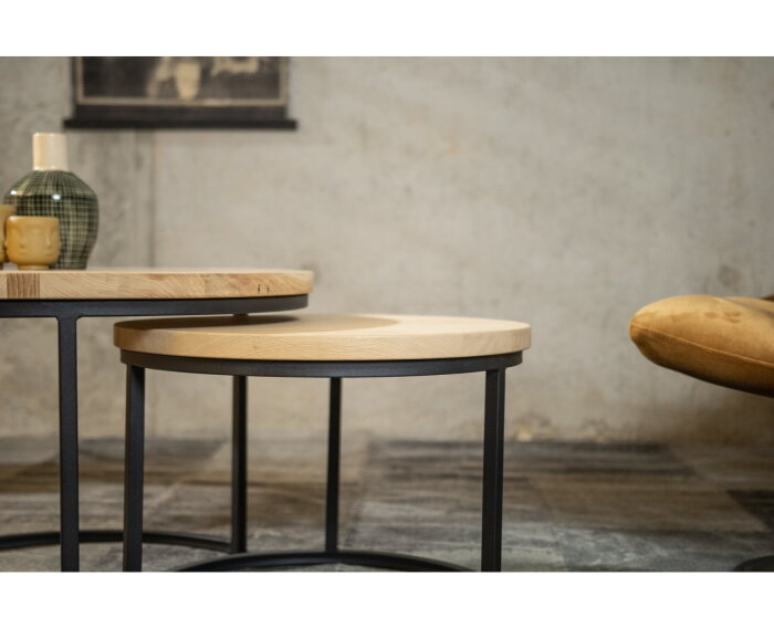 Salontafel set Olaf | Mat Gelakt Eiken - 3 cm dik blad