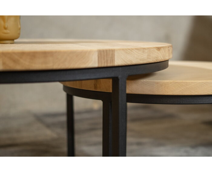 Salontafel set Olaf | Mat Gelakt Eiken - 3 cm dik blad