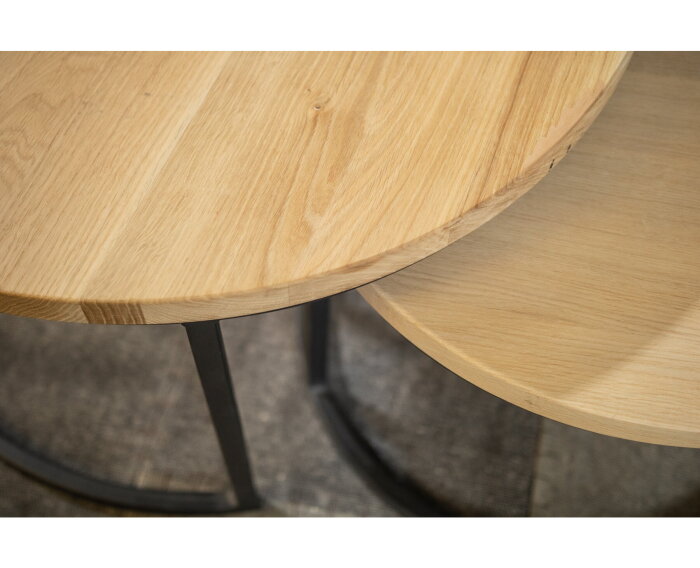 Salontafel set Olaf | Mat Gelakt Eiken - 3 cm dik blad